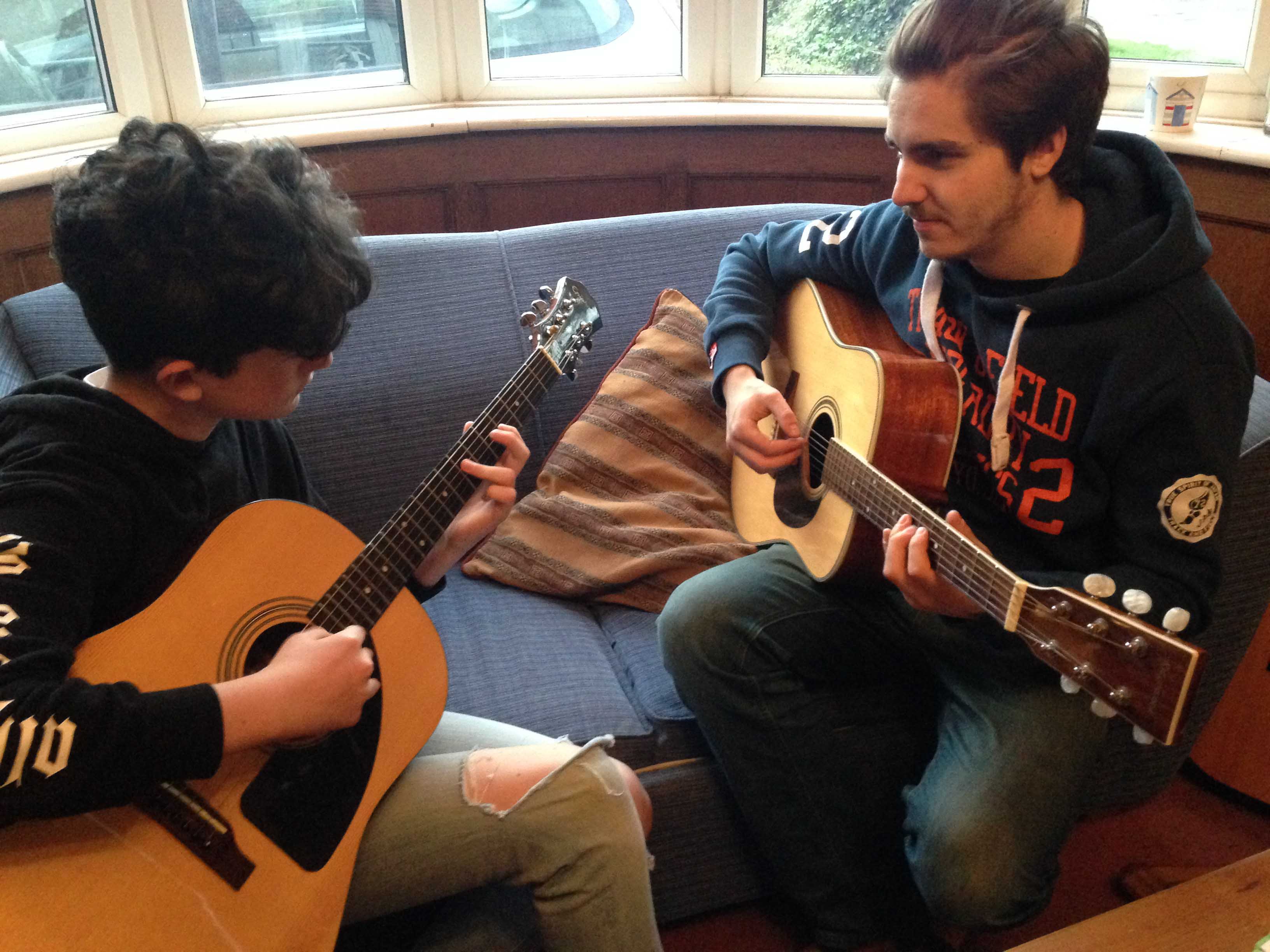 Max teaching guitar